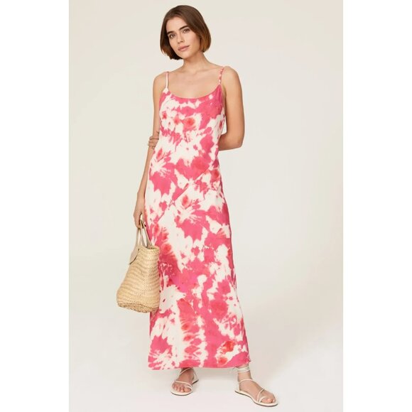 Thakoon Collective Dresses & Skirts - Thakoon Pink Tie-Dye Satin Slip Maxi Dress Size 2 (Retails $315) FLAW See Photos
